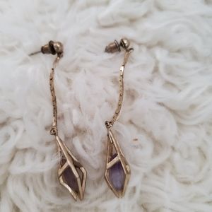 Amethyst and gold drop earrings